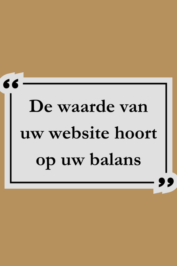 waarde website op balans